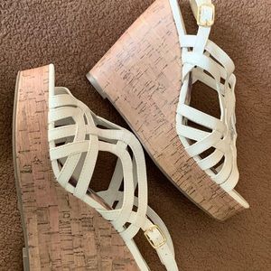 Madden Girl White Strappy Wedges